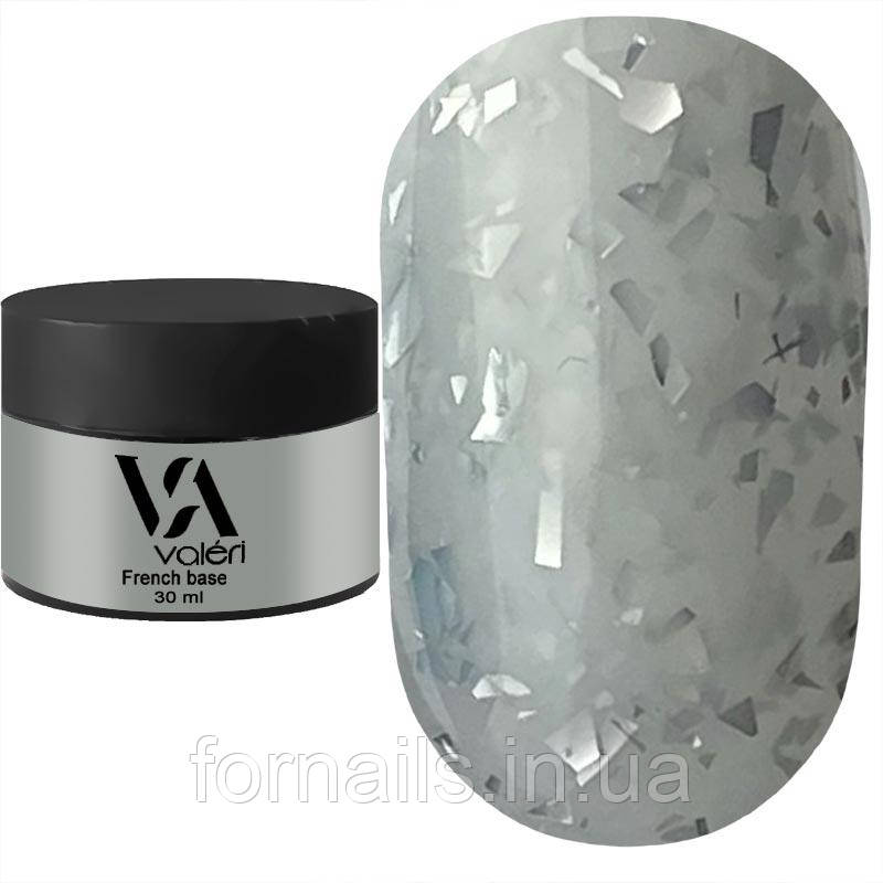 Valeri Base Potal №056 (молочно-сірий із сріблястою поталлю), 30 мл