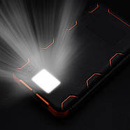 Сонячний зарядний пристрій з 4 панелями + павербанк 10000 мАг + ліхтарик, портативна сонячна батарея, фото 10