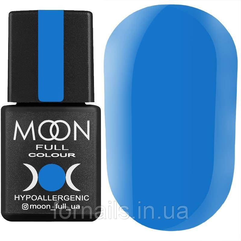 Гель-лак MOON FULL color Gel polish №183 (яскраво-блакитний, емаль), 8 мл, фото 1