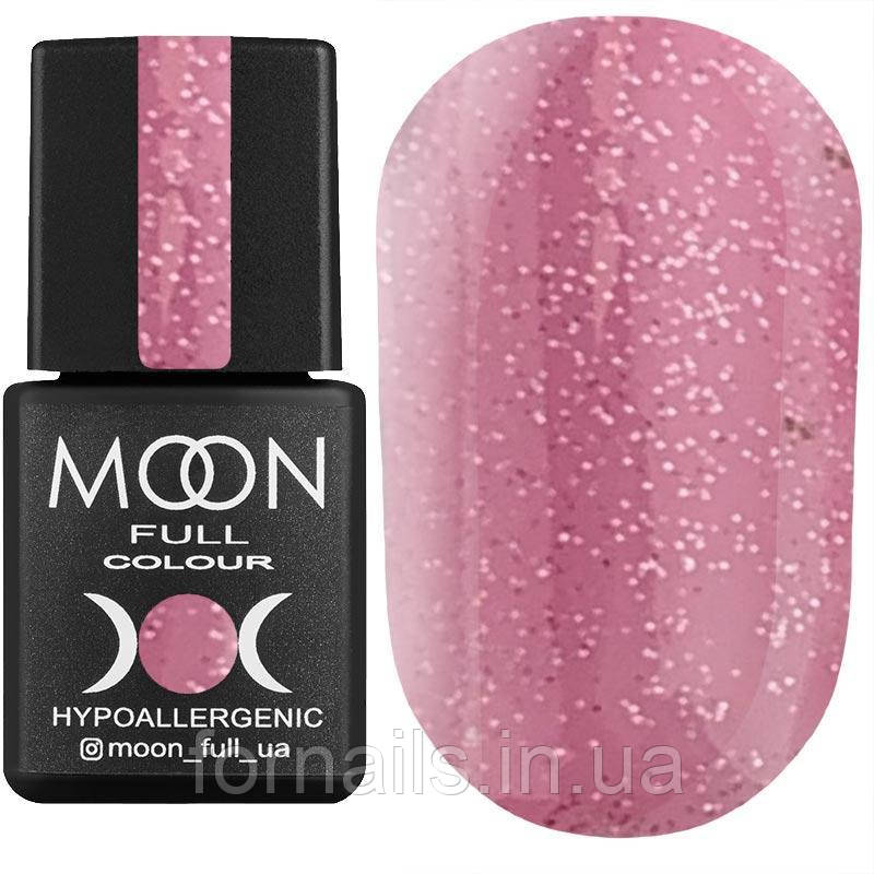 Гель-лак MOON FULL color Gel polish №306 (напівпрозорий рожевий з різнобарвним шіммери), 8 мл, фото 1