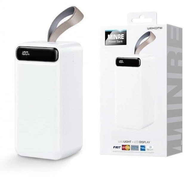 УМБ Powerbank WK Minre Digital Display 30000mAh|2хUSB/Type-C, 2.1A| білий, фото 1