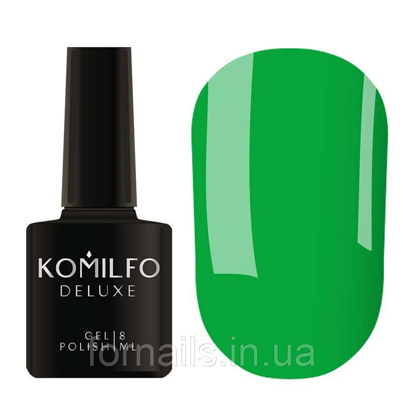 Гель-лак Komilfo Kaleidoscopic Collection K017 (зелений, неоновий), 8 мл