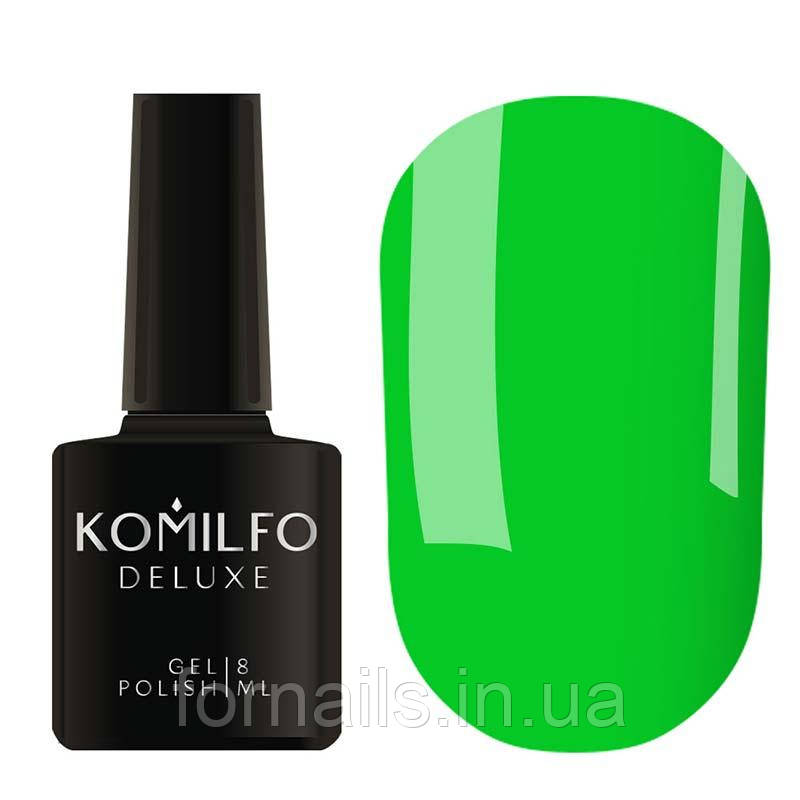 Гель-лак Komilfo Kaleidoscopic Collection K018 (яскравий салатовий, неоновий), 8 мл