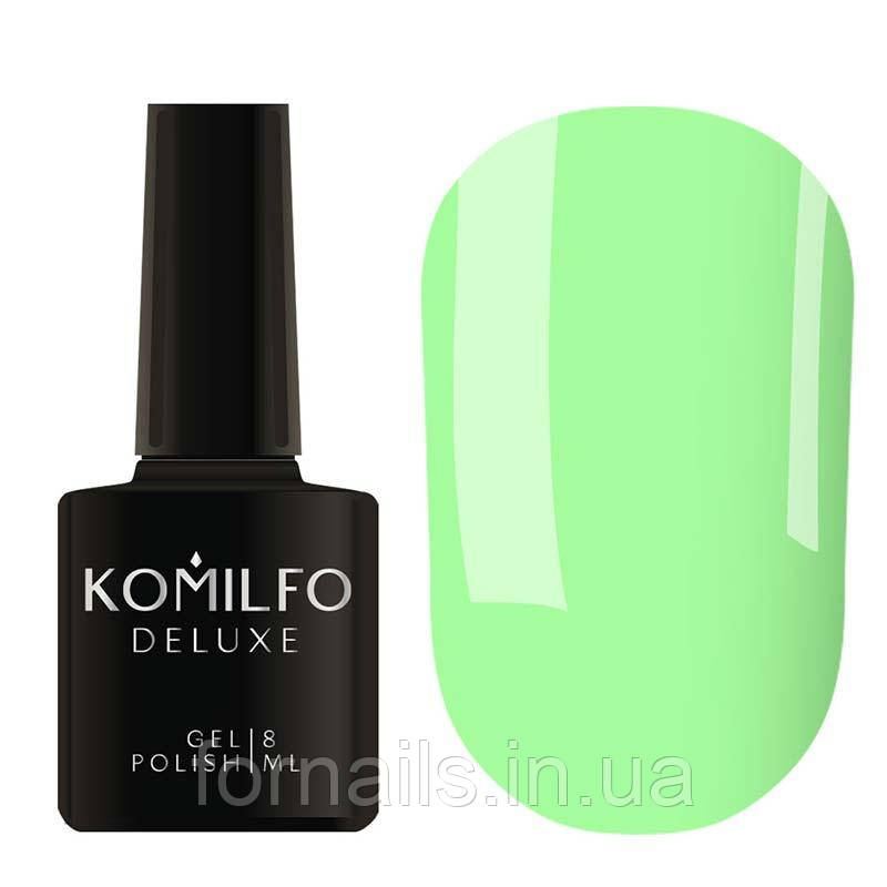 Гель-лак Komilfo Kaleidoscopic Collection K020 (ніжний салатовий, неоновий), 8 мл