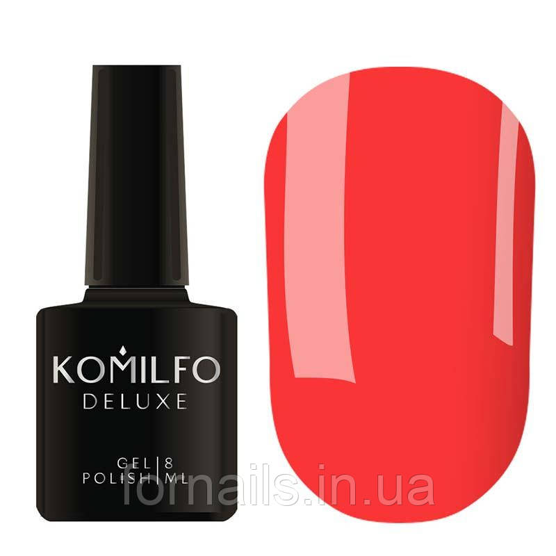 Гель-лак Komilfo Kaleidoscopic Collection K021 (яскравий кораловий, неоновий), 8 мл