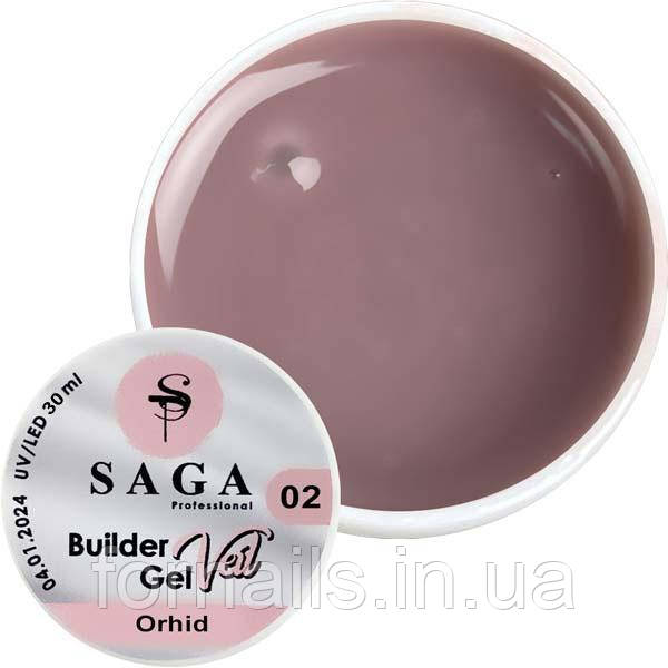 Гель для нарощування SAGA Builder Gel Veil №2 Orchid 30 мл