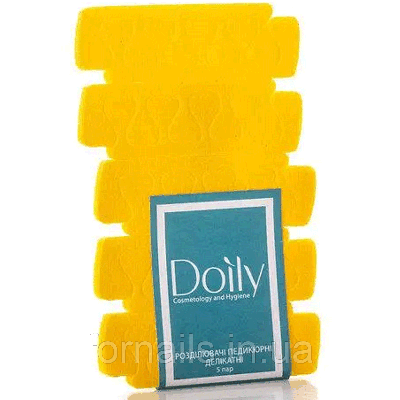 Розділювачі педикюрні делікатні Doily (5 пар/уп) з пінополіетилену, помаранчеві.