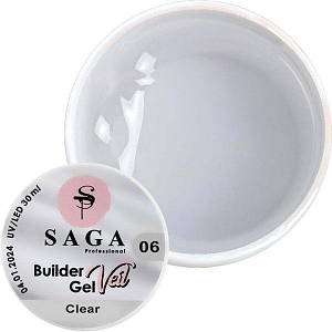 Гель для нарощування SAGA Builder Gel Veil №6 Clear 30 мл