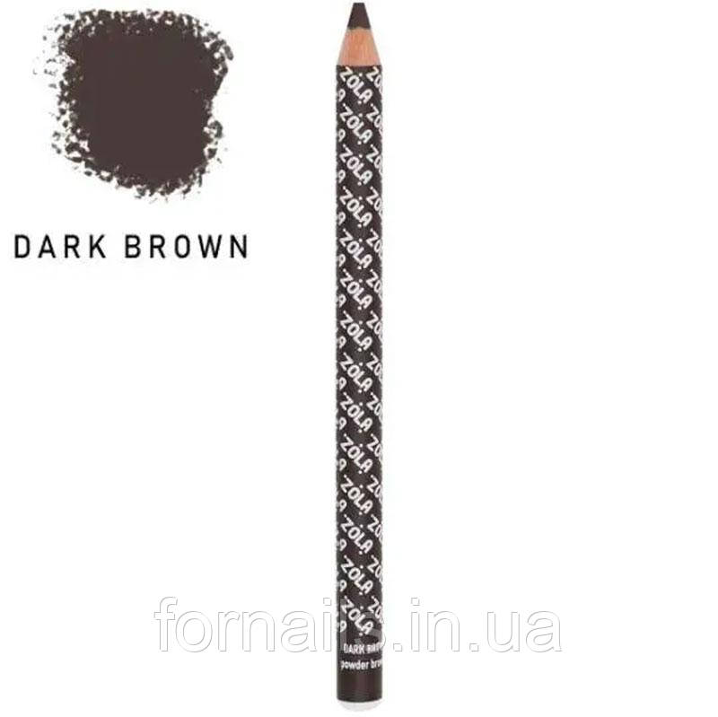 Олівець для брів пудровий Powder Brow Pencil ZOLA, Dark Brown, фото 1