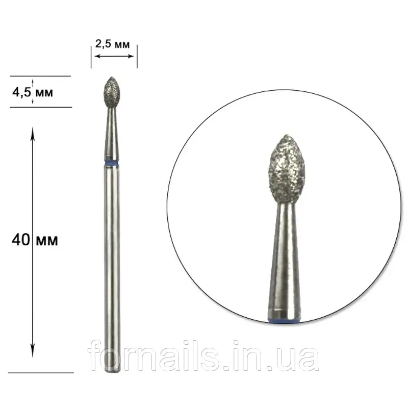 Насадка алмазна Staleks Pro Expert нирка гостра FA60B025/4.5, фото 1