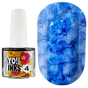 Чорнило Yo! Nails Inks №4, колір синій, 5 мл