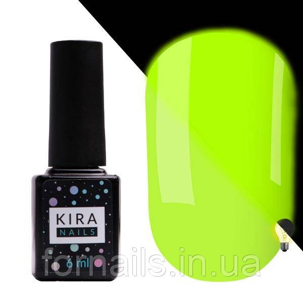 Гель-лак Kira Nails FLUO 003 (жовтий, флуоресцентний), 6 мл, фото 1