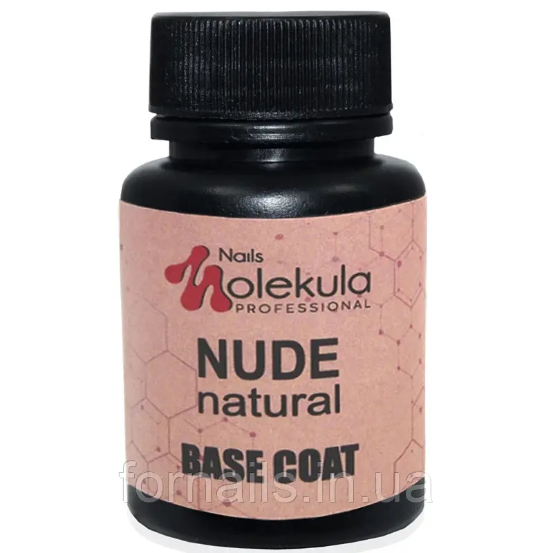 Molekula Rubber Base Nude - Natural - камуфляжна база (бежевий, емаль), 30 мл, фото 1