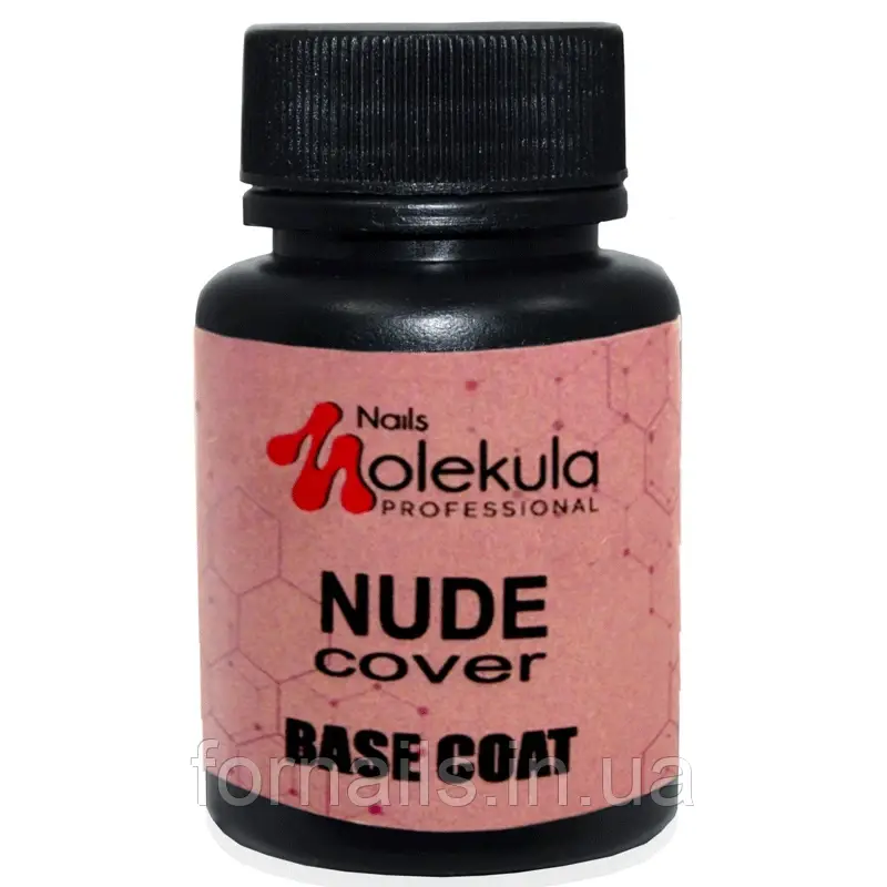 Molekula Rubber Base Nude - Cover - камуфляжна база (приглушено-рожевий, емаль), 30 мл, фото 1