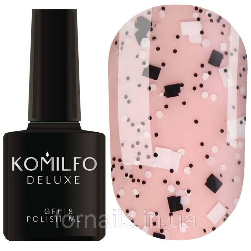 Komilfo No Wipe Top Stone - топ без ЛШ із чорно-білими елементами, 8 мл
