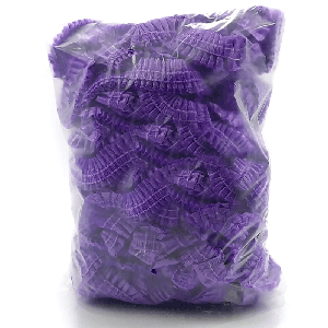 Шапочка одноразова "Шарлотта" з поліетилену на подвійній резинці, 100 шт, фіолетова