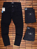 Мужские джинсы зауженные стильные slim fit приталенные Турция черные