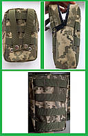 Подсумок утилитарный вертикальный / EDC сумка тактическая поясная Molle на пояс, рюкзак / органайзер поясной пиксель ЗСУ