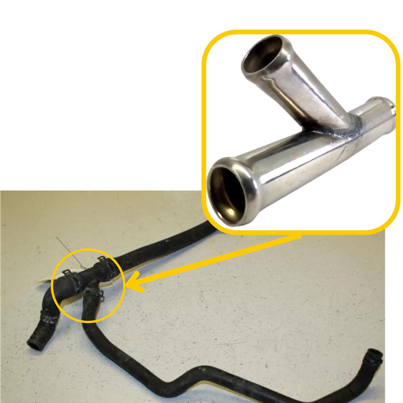 Трійник охолодження 94810646100 Audi, Porsche, Seat, VW  з нержавійки - ДОВІЧНА ГАРАНТІЯ, фото 1