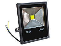 LED прожектор уличный влагозащищенный IP65 черный 30W COB холодный белый, винт с внутренней стороны