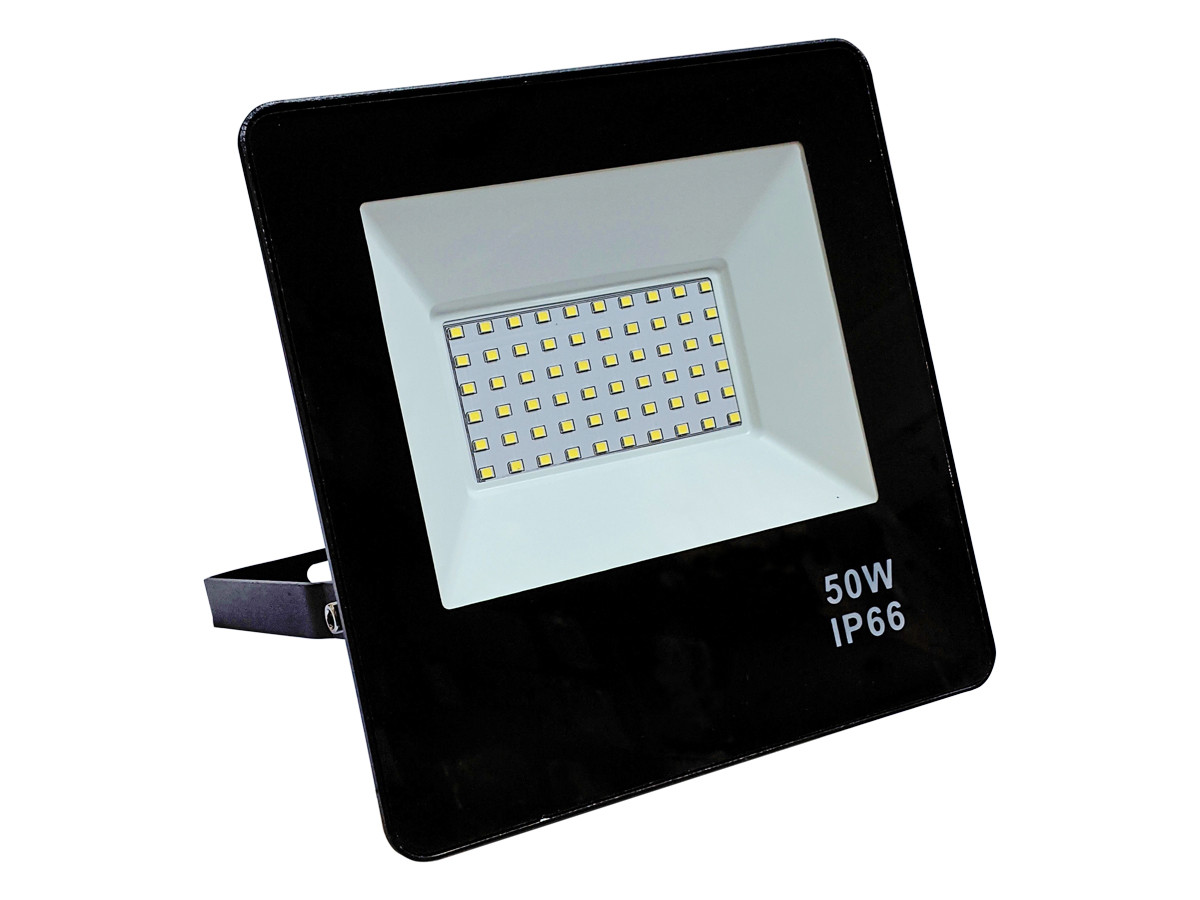 LED прожектор вуличний вологозахищений IP66 чорний 50W 120 SMD 5730 холодний білий