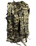 Рюкзак 50 л піксель хакі для риболовлі та туризму, фото 3