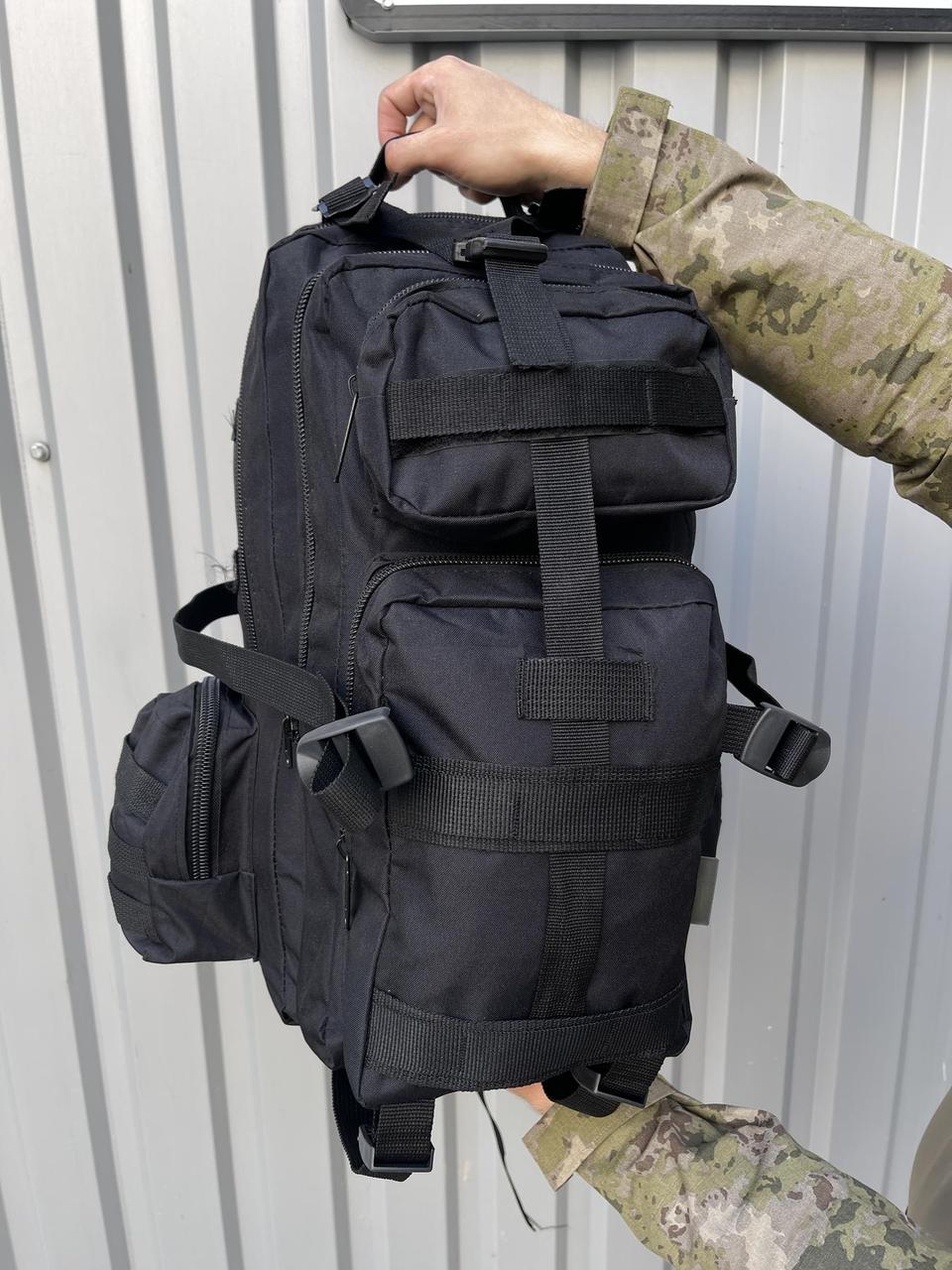 Тактический черный рюкзак - фото 6 - id-p1770782620