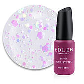 Гель-лак Edlen Confetti Glitter 03 (рожево-бузкові блискітки та конфетті на прозорій основі), 9ml