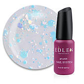 Гель-лак Edlen Confetti Glitter 05 (бірюзово-блакитні блискітки та конфетті на прозорій основі), 9ml