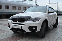 Дефлектор капота BMW X5 E70/Х6 2007-, короткий, темный SIM (мухобойка бмв E70)