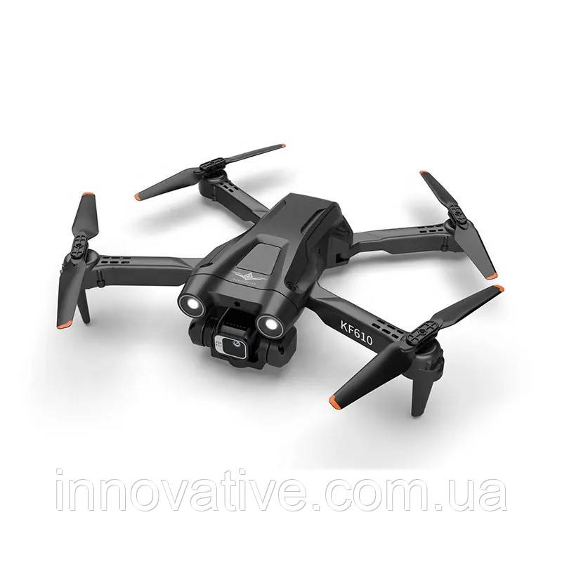 Квадрокоптер складаний KFPLAN KF610 з Wifi FPV 2.4G камерою й підсвіткою (Чорний), фото 1