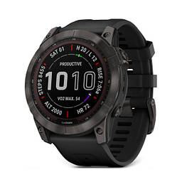 Розумний годинник Garmin Fenix 7X Sapphire Solar Carbon Gray DLC Titanium with Black Band (010-02541-10/11)