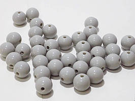 Намистини Finding Куля круглі глянсовий Сірі 10 мм діаметр Ціна за 1 штук