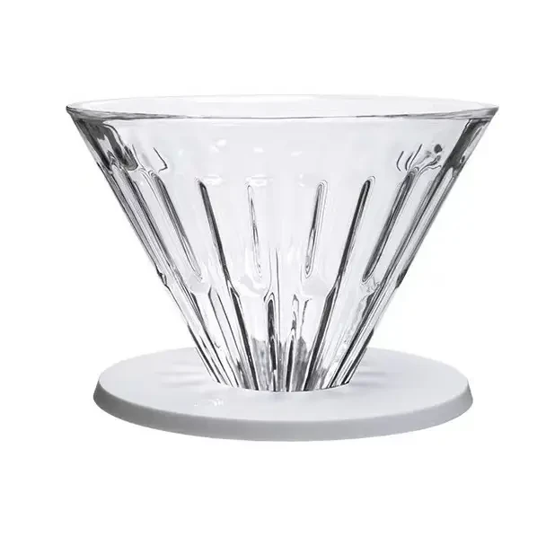 Пуровер Timemore Crystal Dripper 02 Скляний біла металева підставка