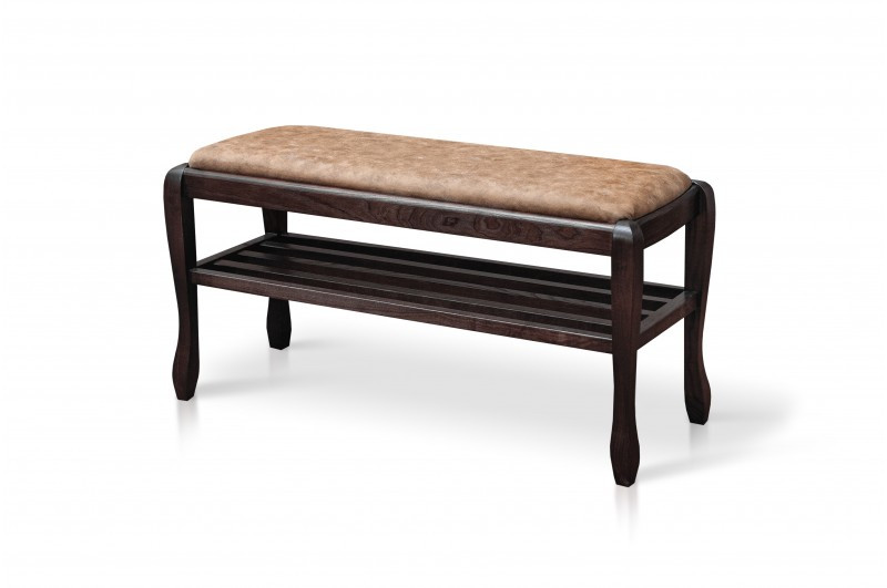 Банкетка Сієста з полицею 90 см темний горіх (Челсі 6), фото 1