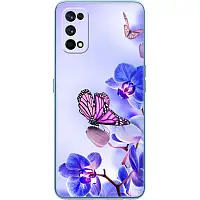 Чохол Силіконовий з Картинкою на Realme 7 Pro (Квітка, Метелик на Орхідеї)