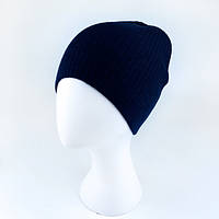 Весняна шапка для дівчинки темно синя 52-54