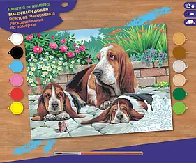 Набір для творчості Sequin Art PAINTING BY NUMBERS SENIOR Basset Hounds SA0044, World-of-Toys