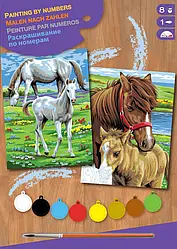 Картина за номерами Sequin Art PAINTING BY NUMBERS JUNIOR-PAIRS Horses SA0215, World-of-Toys