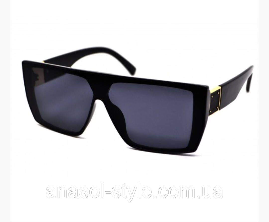 Брендові сонцезахисні жіночі окуляри Polarized квадратна оправа чорна в спортивному стилі темні