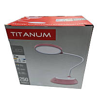 Лампа настольная TITANIUM TLTF-022P 7W 3000-6500K аккумуляторная 2х18650, USB розовая