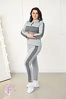 Жіночий спортивний костюм весна-осінь у трьох відтінках великих розмірів