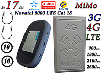 Полный комплект 4G/LTE WiFi Роутер Novatel Verizon MiFi 8000 LTE Cat 18 до 1.2 Гб/с + MiMo антенной 2×17 dbi