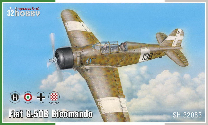 Пластикова модель 1/32 Special hobby 32083 Італійський навчальний винищувач Fiat G.50B Bicomando