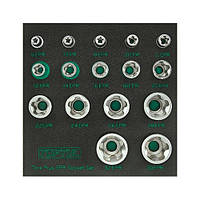 Набір головок Torx Plus EPR 1/4"&3/8"&1/2" 6EPR-32EPR 16ед. TOPTUL GABF1601