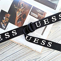 Тканевый пояс ремень Guess черный