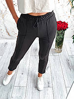 Женские брюки спорт укороченные 42 44 46 48 чёрный, шоколад, бежевый, сиреневый, белый, оливка , фрез.