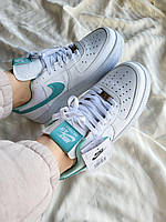 Кроссовки, кеды отличное качество Nike Air Force 1 White Green 2.0 Размер 36