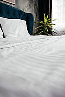 Комплект однотонного постельного белья Полуторный из 100% турецкого премиум сатина 1.5 спальный белый