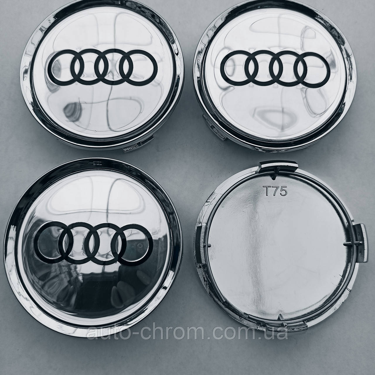 Ковпачки в диски Audi 70*74 мм сірі, фото 1
